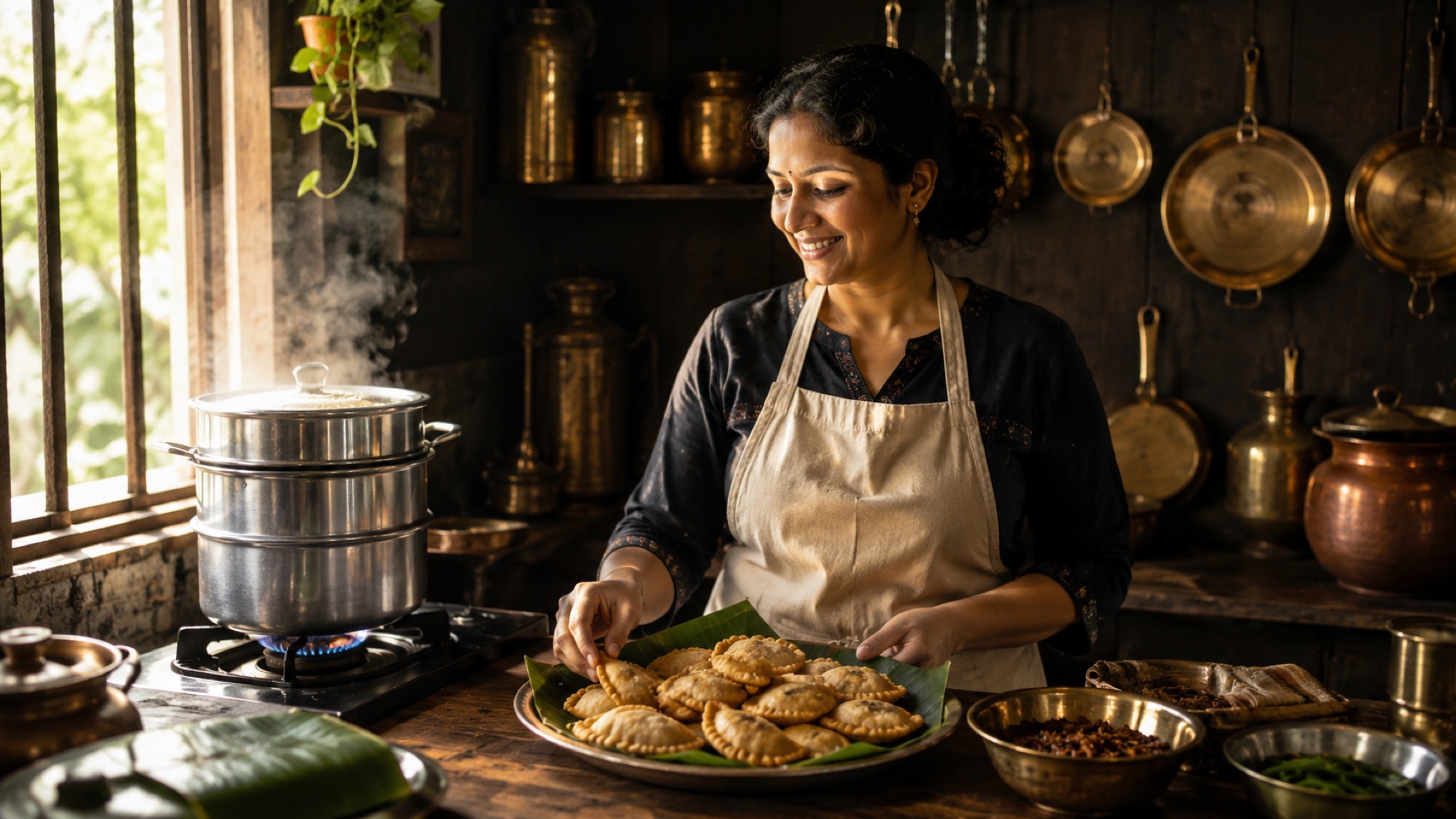 Abdulla K P, founder of Calicut Cravings, in the kitchen.