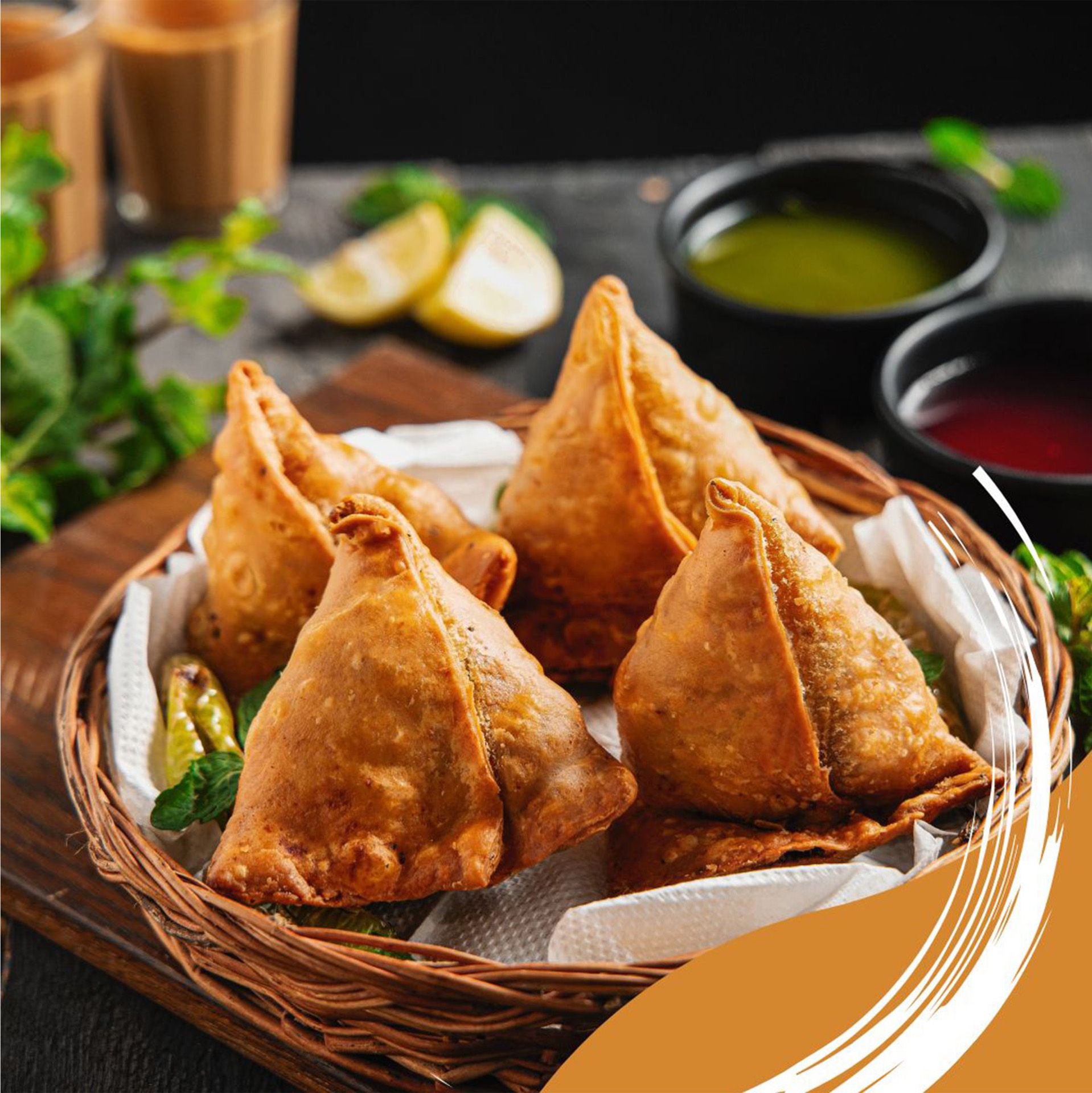Irachi Pathiri - egg-coated, meat-stuffed Malabar rice flatbreads, one cut to show the filling.